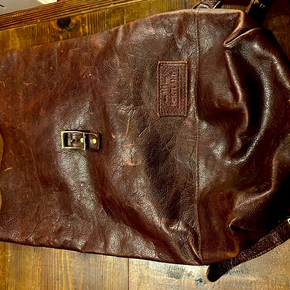 Portland leather Roll Up backpack